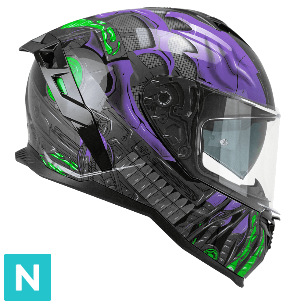 Colorazione Nero Viola Verde fluo