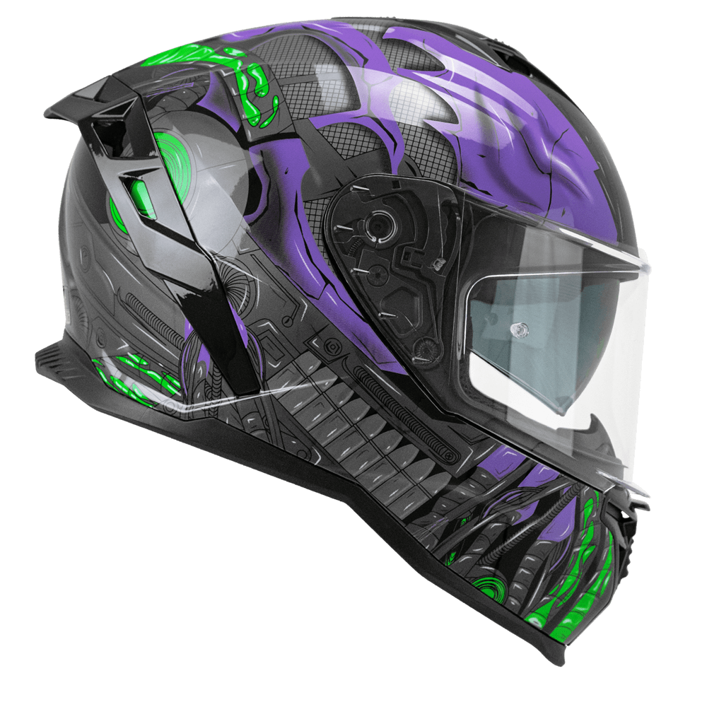 Colorazione Nero Viola Verde fluo